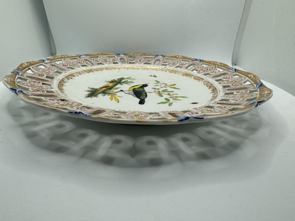 Meissen Marcolini Reticulated Plate with Bird and Insect Decoration View XI