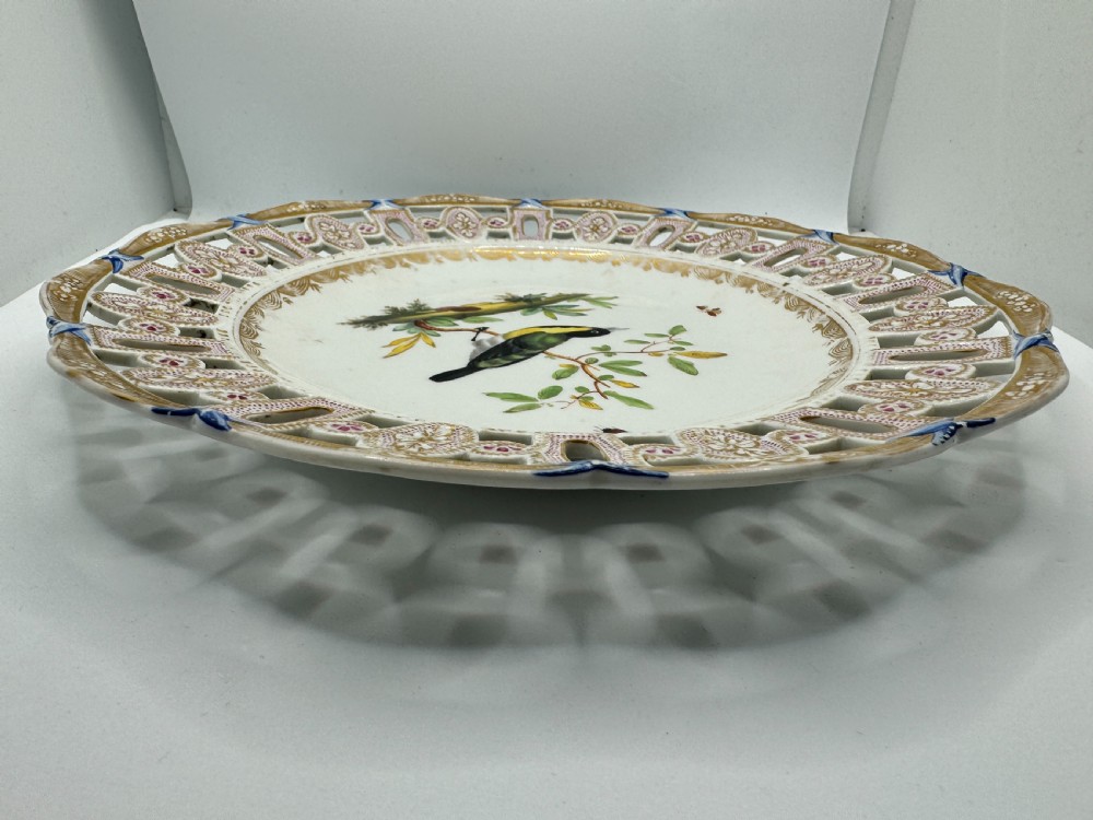 Meissen Marcolini Reticulated Plate with Bird and Insect Decoration View XII