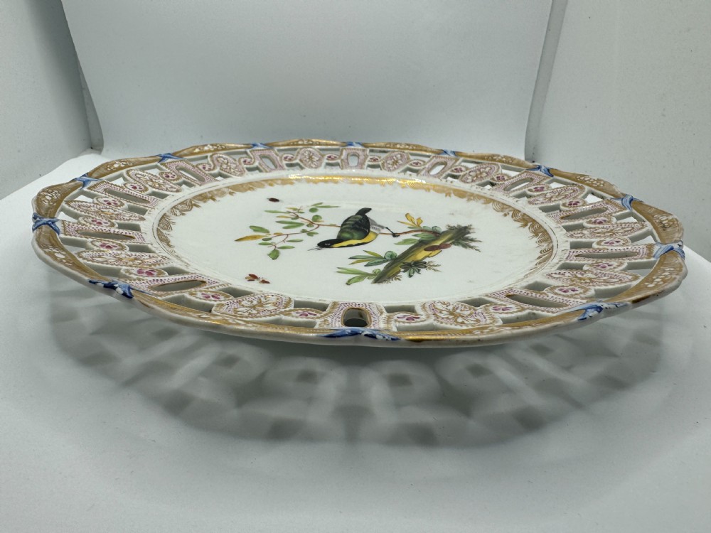 Meissen Marcolini Reticulated Plate with Bird and Insect Decoration View XV