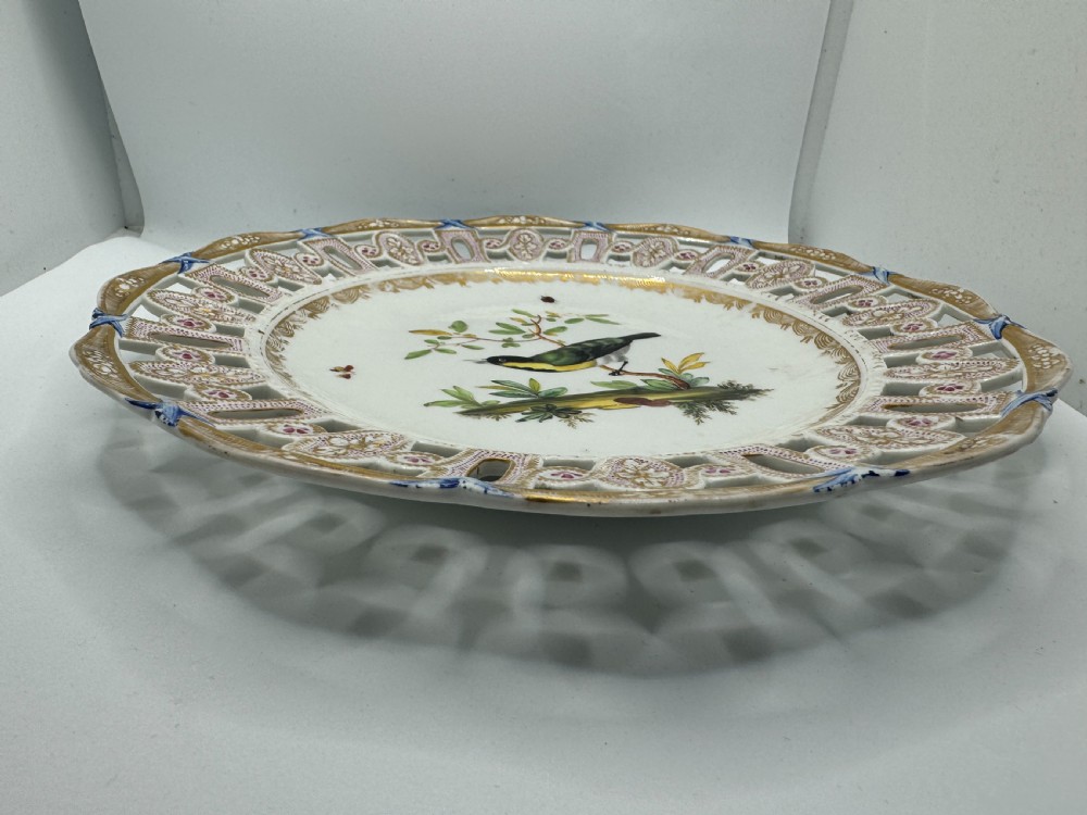 Meissen Marcolini Reticulated Plate with Bird and Insect Decoration View XVI
