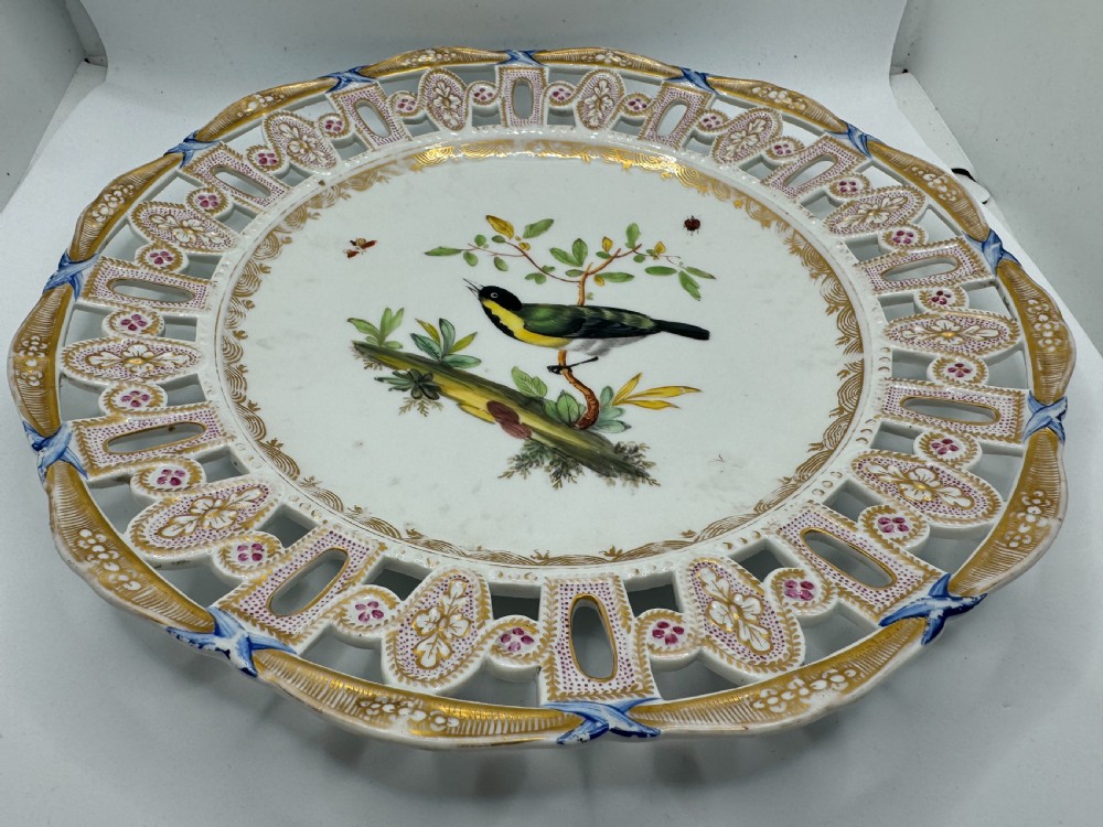 Meissen Marcolini Reticulated Plate with Bird and Insect Decoration View XVII