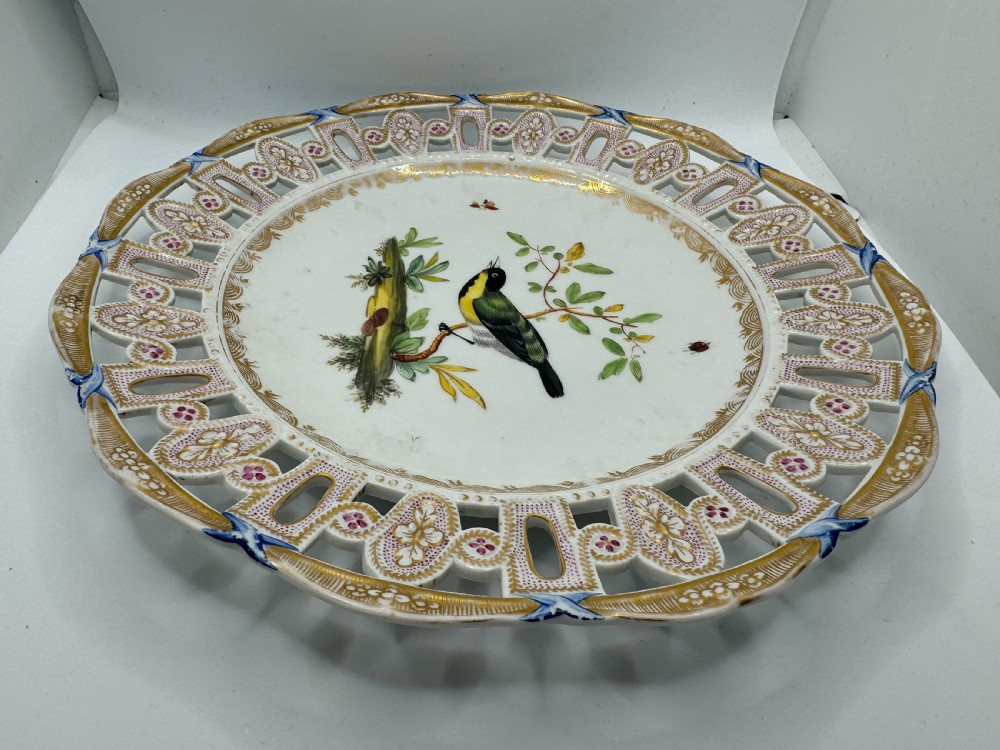 Meissen Marcolini Reticulated Plate with Bird and Insect Decoration View XVIII