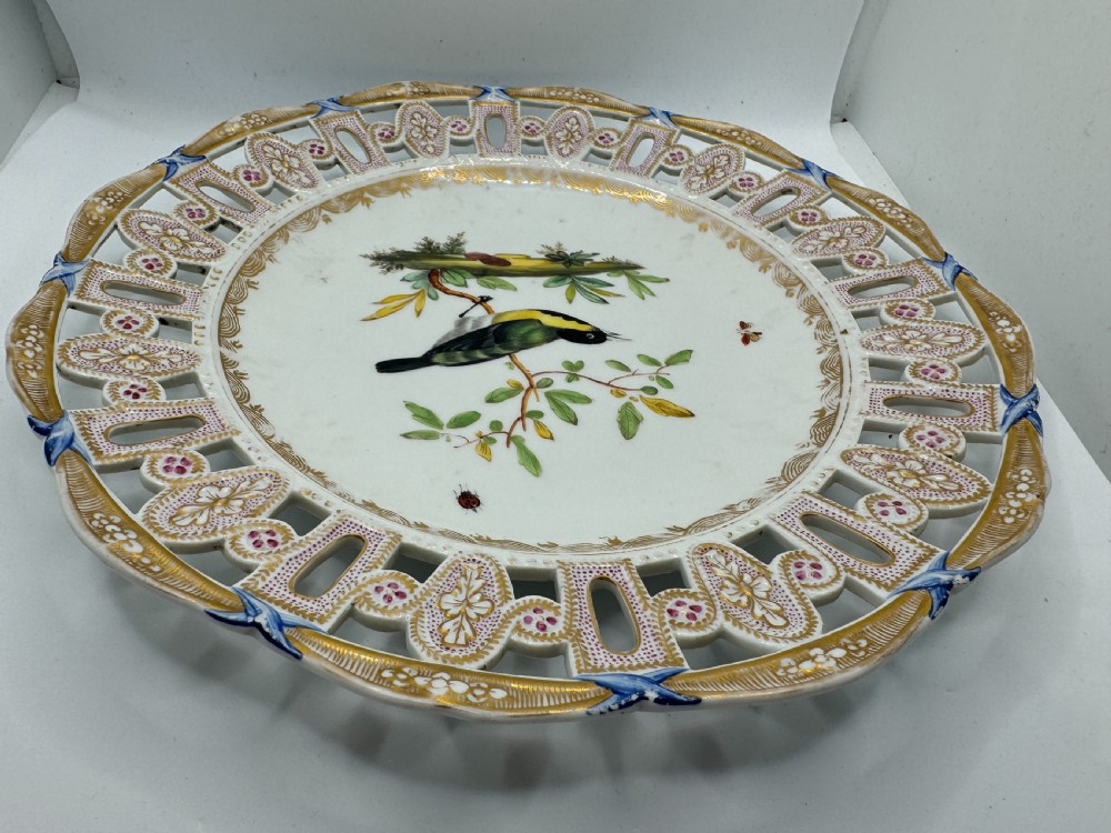 Meissen Marcolini Reticulated Plate with Bird and Insect Decoration View XIX