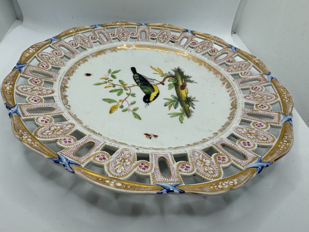 Meissen Marcolini Reticulated Plate with Bird and Insect Decoration View XX