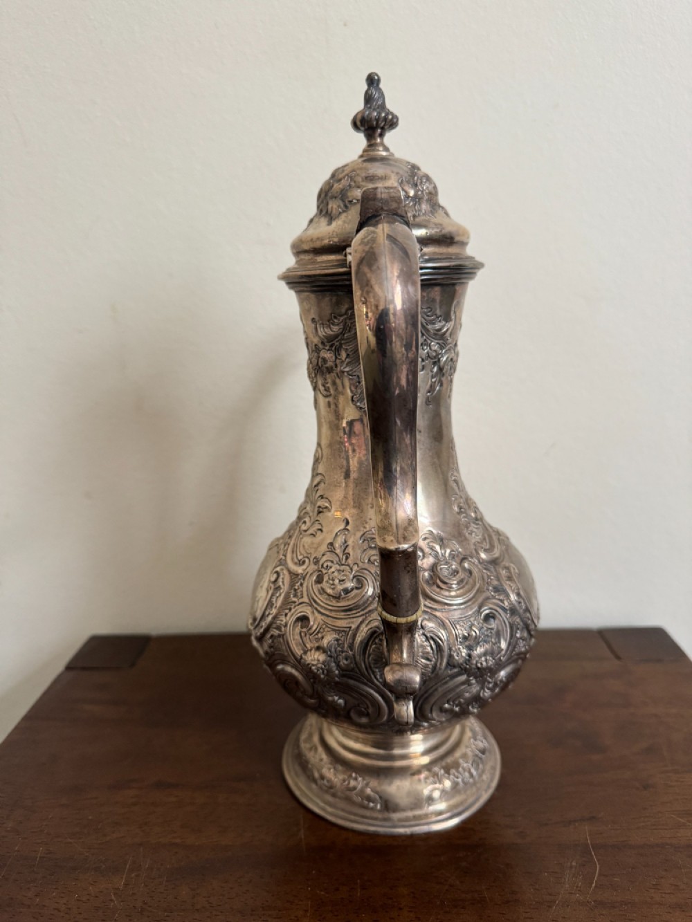 George III Armorial Silver Coffee Pot, London 1777 View IV