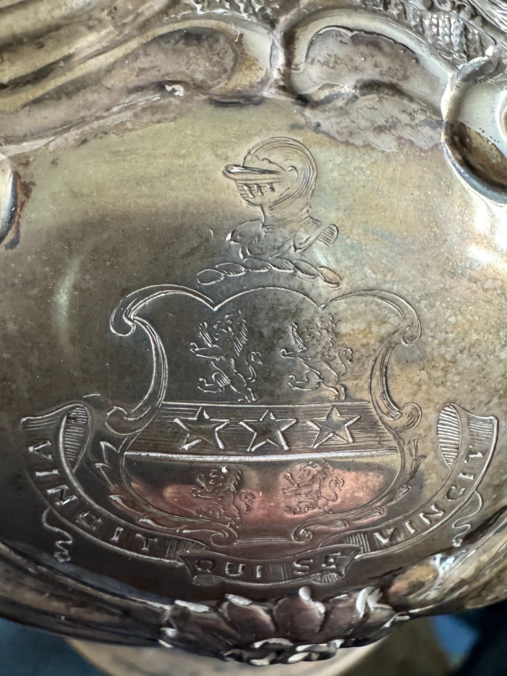 George III Armorial Silver Coffee Pot, London 1777 View VII