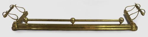 Antique Brass Fire Fender with Outswept Rests