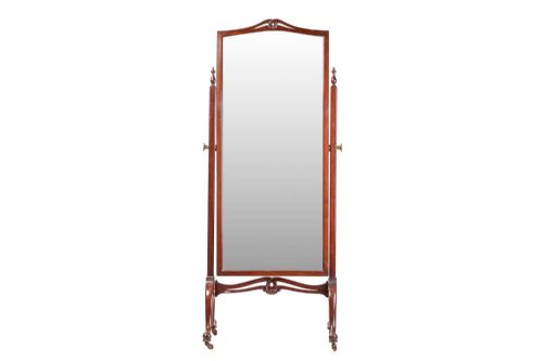 Edwardian Mahogany Cheval Dressing Mirror