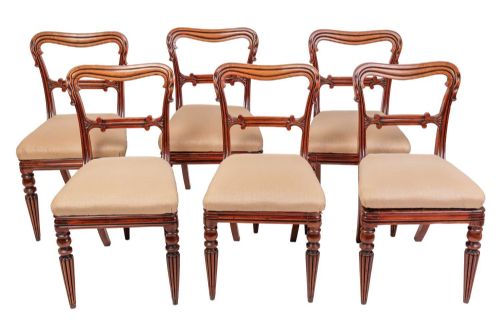 Set of Six William IV Mahogany Dining Chairs