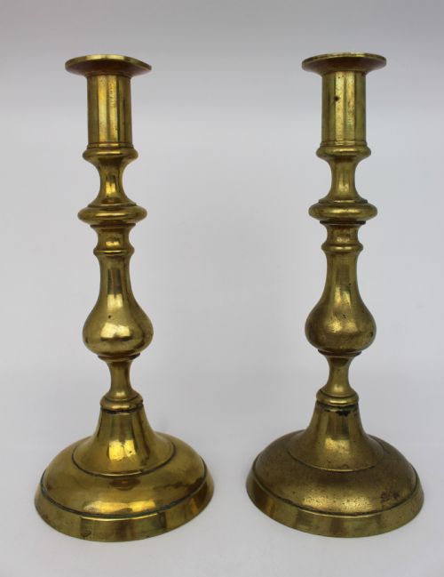 Pair of Antique 19th c. Brass Candlesticks