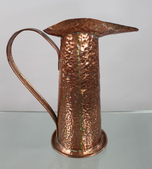 Large Arts & Crafts Hammered Copper Jug