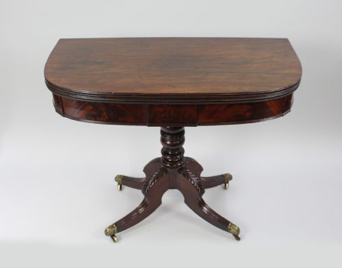 Early 19th c. Flame Mahogany Tea Table