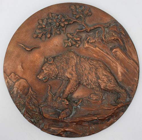 Fine Antique Copper Relief Plaque
