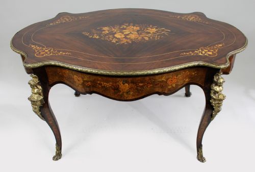 Napoleon III Floral Marquetry Rosewood Centre Table