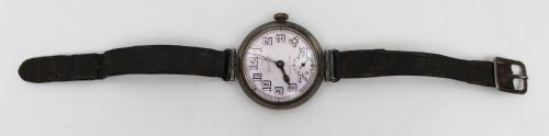 antique silver jw benson trench wristwatch london 1915 - CATEGORY: ANTIQUE WATCHES - DATED 1910
