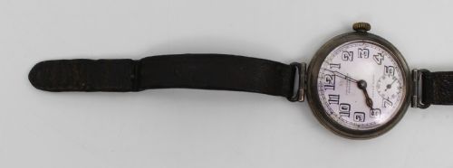 ANTIQUE SILVER JW BENSON TRENCH WRISTWATCH LONDON 1915 - ADDITIONAL PHOTO 5