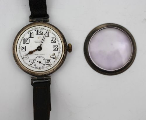 ANTIQUE SILVER JW BENSON TRENCH WRISTWATCH LONDON 1915 - ADDITIONAL PHOTO 11