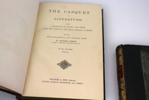 PAIR OF ANTIQUE LEATHERBOUND BOOKS THE CASQUET OF LITERATURE VOLUMES II VI - ADDITIONAL PHOTO 6