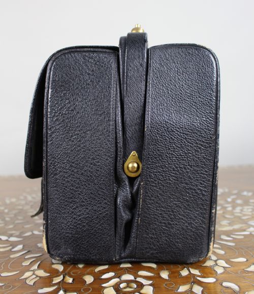 EDWARDIAN BLACK LEATHER GLADSTONE BAG WITH DOCUMENT WALLETS - ADDITIONAL PHOTO 2