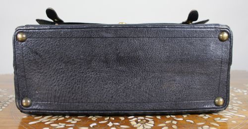 EDWARDIAN BLACK LEATHER GLADSTONE BAG WITH DOCUMENT WALLETS - ADDITIONAL PHOTO 4