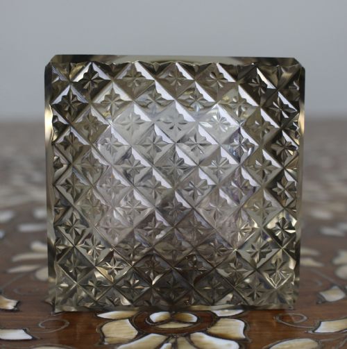 FINE ANTIQUE SILVER AND CUT GLASS INKWELL C1916 - ADDITIONAL PHOTO 7