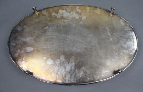 ANTIQUE SHEFFIELD SILVER PLATED OVAL GALLERY SERVING TRAY C1900 - ADDITIONAL PHOTO 2