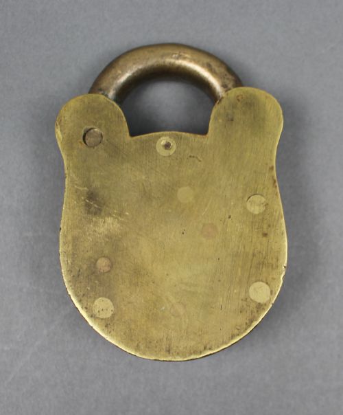 EARLY 20TH C SOLID BRASS INDUSTRIAL PADLOCK WALSALL DATED 1915 - ADDITIONAL PHOTO 4