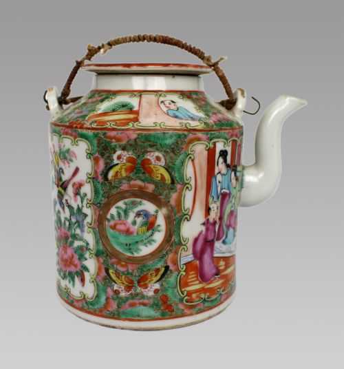 ANTIQUE CHINESE CANTON FAMILLE ROSE TEAPOT C1880 - ADDITIONAL PHOTO 7