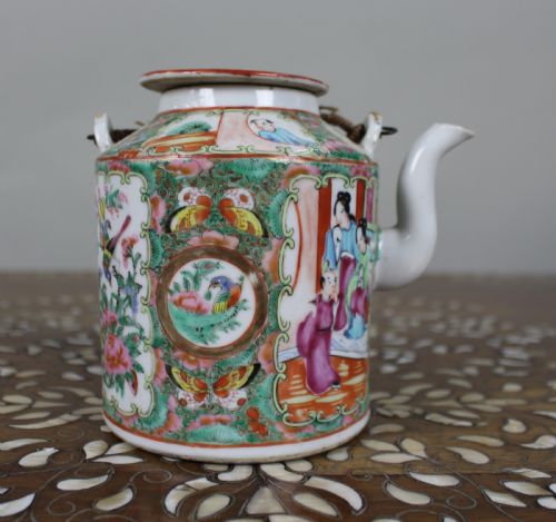 ANTIQUE CHINESE CANTON FAMILLE ROSE TEAPOT C1880 - ADDITIONAL PHOTO 12