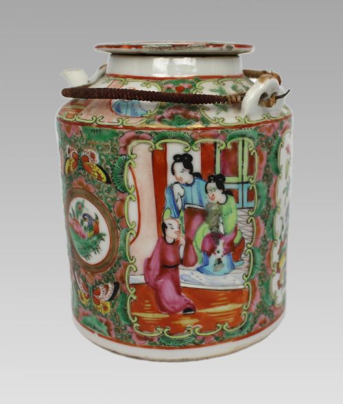 ANTIQUE CHINESE CANTON FAMILLE ROSE TEAPOT C1880 - ADDITIONAL PHOTO 17