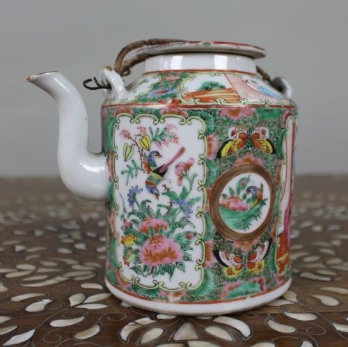 ANTIQUE CHINESE CANTON FAMILLE ROSE TEAPOT C1880 - ADDITIONAL PHOTO 18