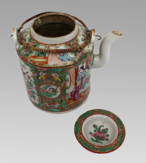 ANTIQUE CHINESE CANTON FAMILLE ROSE TEAPOT C1880 - ADDITIONAL PHOTO 21