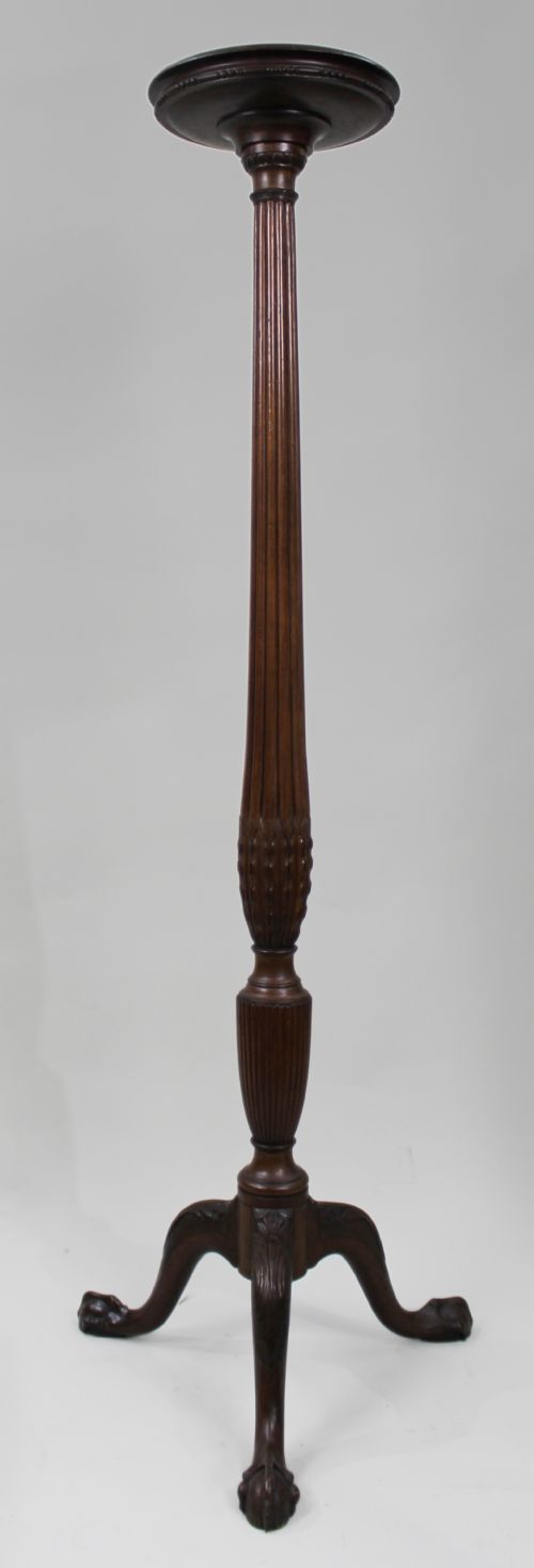 ANTIQUE GEORGIAN REVIVAL MAHOGANY TORCHRE PEDESTAL STAND - ADDITIONAL PHOTO 1