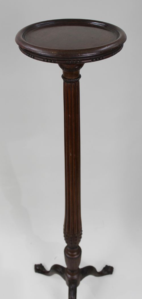 ANTIQUE GEORGIAN REVIVAL MAHOGANY TORCHRE PEDESTAL STAND - ADDITIONAL PHOTO 2