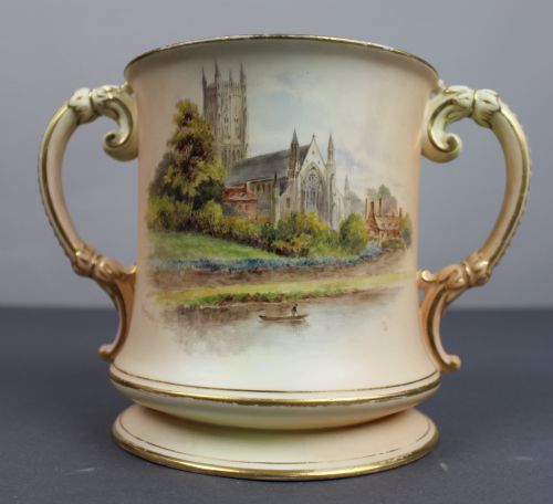 LARGE ROYAL WORCESTER LOVING CUP WORCESTER CATHEDRAL C1902 - ADDITIONAL PHOTO 1