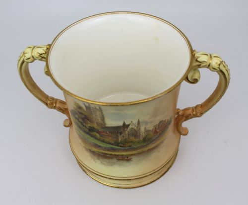 LARGE ROYAL WORCESTER LOVING CUP WORCESTER CATHEDRAL C1902 - ADDITIONAL PHOTO 7