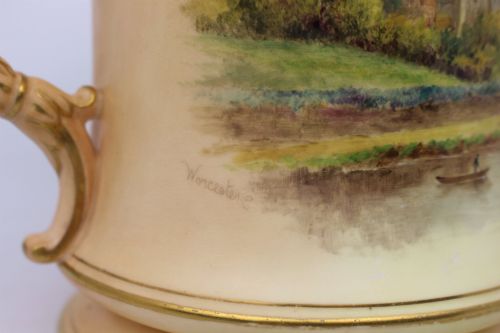 LARGE ROYAL WORCESTER LOVING CUP WORCESTER CATHEDRAL C1902 - ADDITIONAL PHOTO 13