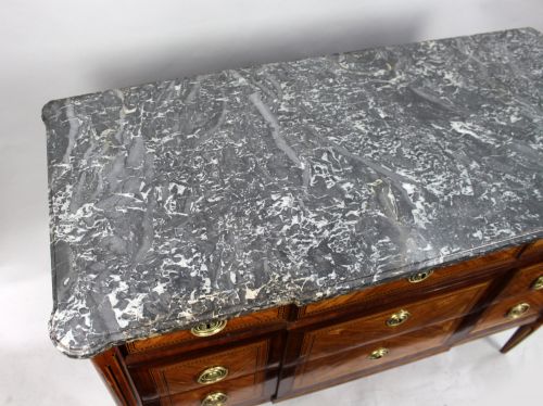 FRENCH LOUIS XVI PARQUETRY COMMODE WITH MARBLE TOP C1780 - ADDITIONAL PHOTO 3