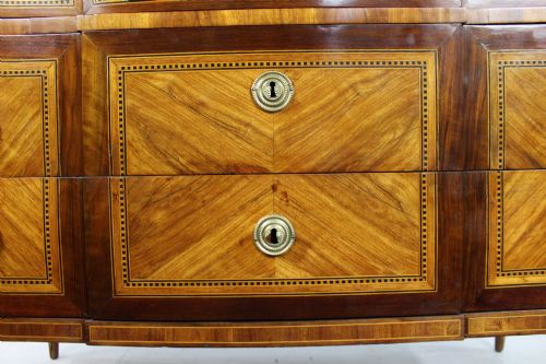 FRENCH LOUIS XVI PARQUETRY COMMODE WITH MARBLE TOP C1780 - ADDITIONAL PHOTO 5