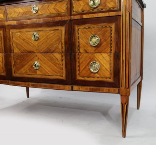 FRENCH LOUIS XVI PARQUETRY COMMODE WITH MARBLE TOP C1780 - ADDITIONAL PHOTO 6