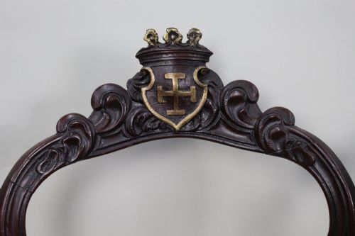 SET OF 4 VICTORIAN HERALDIC CRESTED CHAIRS CIRCA 1850 - ADDITIONAL PHOTO 2
