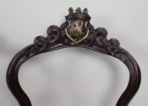 SET OF 4 VICTORIAN HERALDIC CRESTED CHAIRS CIRCA 1850 - ADDITIONAL PHOTO 7