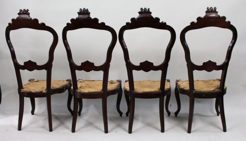 SET OF 4 VICTORIAN HERALDIC CRESTED CHAIRS CIRCA 1850 - ADDITIONAL PHOTO 8