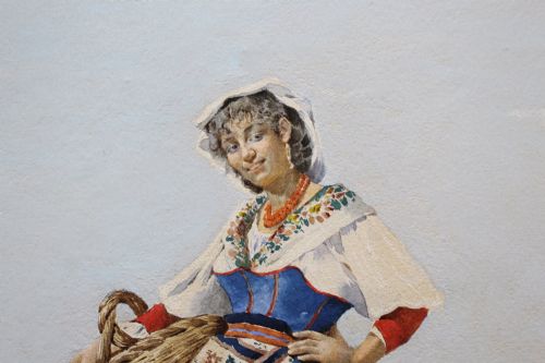 PAIR OF GRAND TOUR ITALIAN WATERCOLOURS BY FILIPPO INDONI 18421908 ROME 1880 - ADDITIONAL PHOTO 3