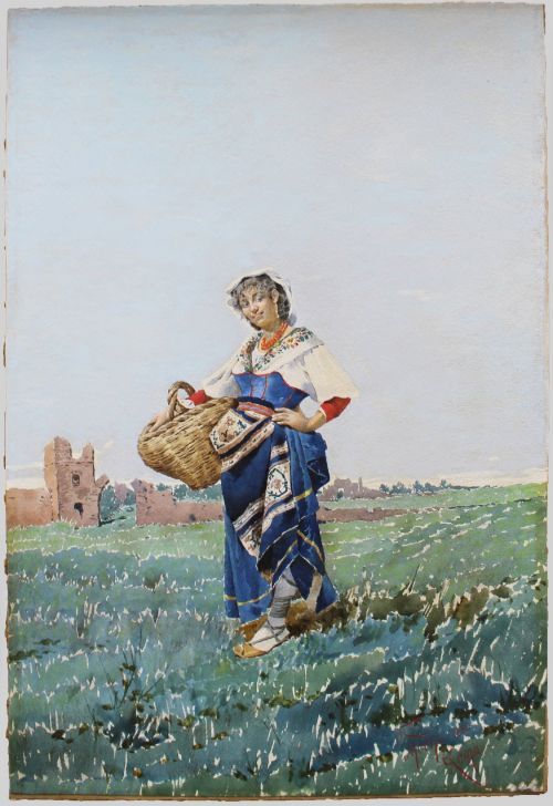 PAIR OF GRAND TOUR ITALIAN WATERCOLOURS BY FILIPPO INDONI 18421908 ROME 1880 - ADDITIONAL PHOTO 6