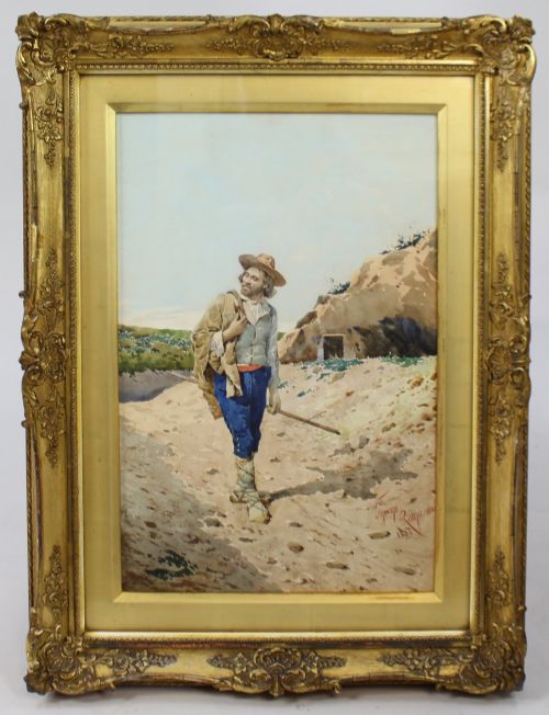 PAIR OF GRAND TOUR ITALIAN WATERCOLOURS BY FILIPPO INDONI 18421908 ROME 1880 - ADDITIONAL PHOTO 7