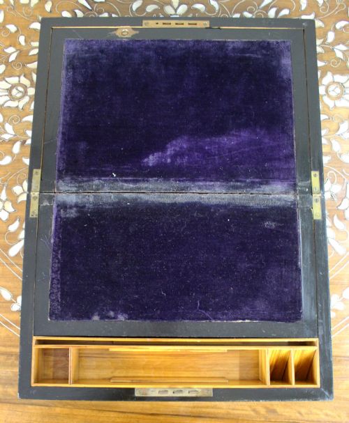 ANTIQUE REGENCY AMBOYNA MOTHEROFPEARL INLAID WRITING SLOPE C1830 - ADDITIONAL PHOTO 6