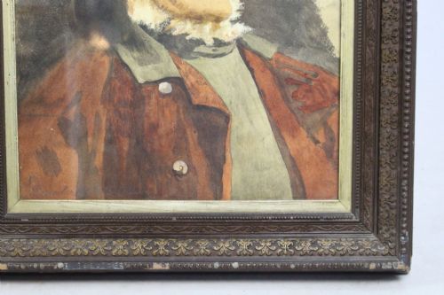 VICTORIAN WATERCOLOUR PORTRAIT OF A BEARDED FISHERMAN 1892 - ADDITIONAL PHOTO 2