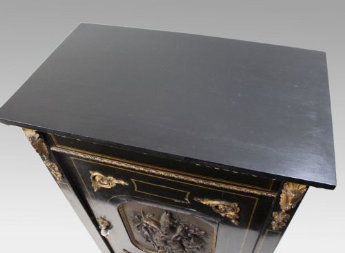 ANTIQUE FRENCH NAPOLEON III EBONISED PIER CABINET WITH C1860 - ADDITIONAL PHOTO 4