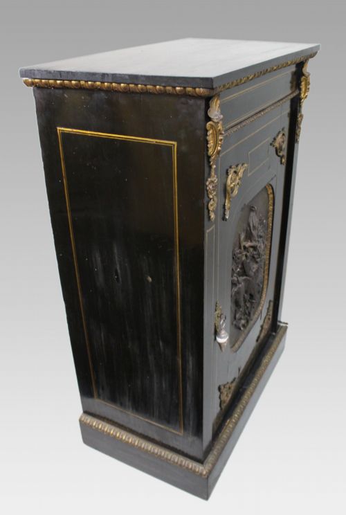 ANTIQUE FRENCH NAPOLEON III EBONISED PIER CABINET WITH C1860 - ADDITIONAL PHOTO 10